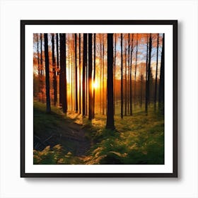 Sunset In The Forest 27 Art Print