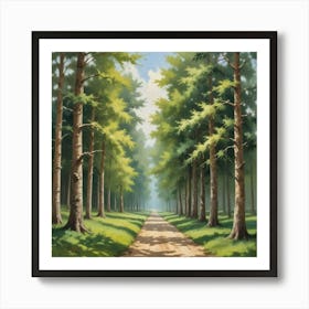 Landscape With Trees Art Print Art Print