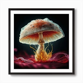 Mushroom On Fire Art Print