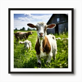 Pasture Rural Farm Goat Nature Farming Natural Countryside Animal Herd Agriculture Meadow (3) Art Print