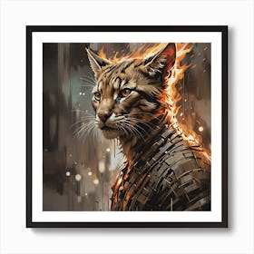 Flaming Cat Art Print