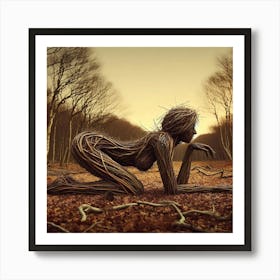 Woman In The Woods 1 Art Print