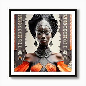 Firefly Beautiful Africanpowerful Queen Warrior Dressed In A Classic And Chic African Loincloth For (1) Art Print