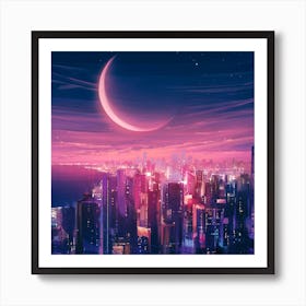 Purple night 🌙  Art Print