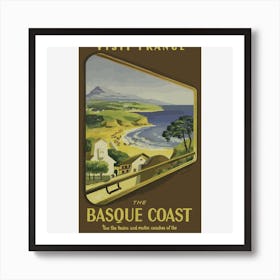 Vintage Travel Poster Basque Coast France Art Print