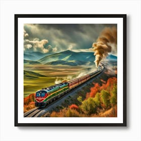 Train In The Mountains Art Print