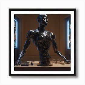 Robot Sculpture Art Print