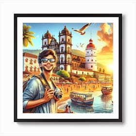 An Image That Encapsulates The Essence Of A Perfect Day Spent Exploring Goa, India, Known For Its Stunning Beaches And Vibrant Culture Art Print