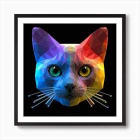 An Image Of A Cats Head Looking At The Scene T Art Print