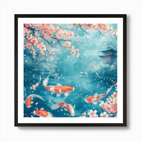 Koi Fish In The Pond Art Print