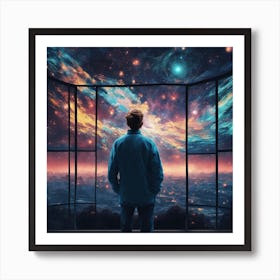 Man Looking Out Art Print