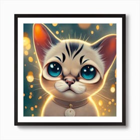 Cute Cat With Blue Eyes Art Print