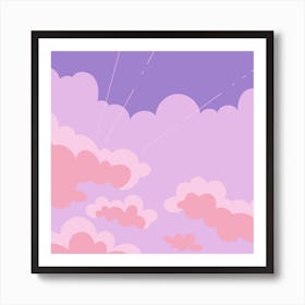 Sky Nature Sunset Clouds Space Fantasy Sunrise Art Print