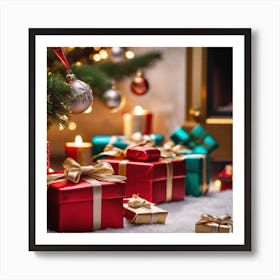 Christmas Presents Under The Tree 2 Art Print