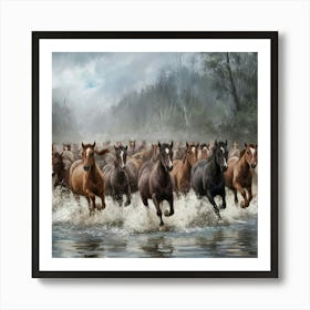 Herd Of Horses 5 Art Print