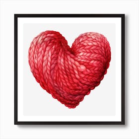 Heart Of Red Yarn 3 Art Print