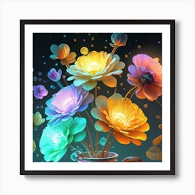 Luminous pastel flowers 2 Art Print