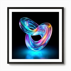 3d Light Colors Holographic Abstract Future Movement Shapes Dynamic Vibrant Flowing Lumi (10) Art Print