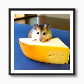 Hamster Eating Cheese Art Print