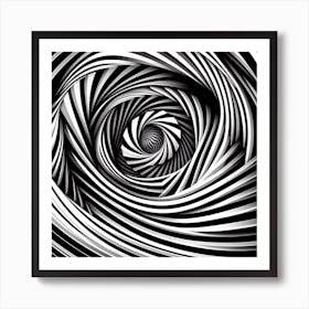 Black and white optical illusion 3 Art Print