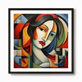 Cubism Portuguese Woman 03 Art Print