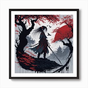 Samurai Girl Art Print