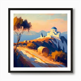 Aegean Landscape Painting Art Print