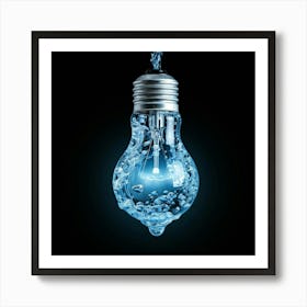 Light Bulb With Water Art Print