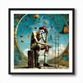 Clown -  The Show Must Go On Art Print