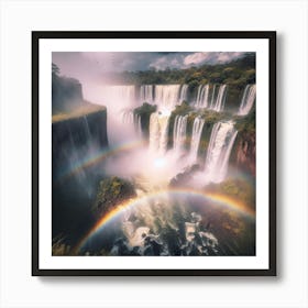 Rainbow Over Iguazu Falls 2 Art Print