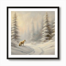 Fox In The Snow 1 Art Print