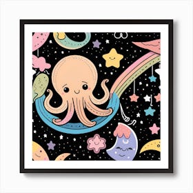 Octopus Pattern Art Print