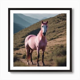 A Pink Horse in a Meadow Art Print