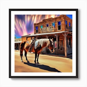 Horse In The Old West Art Print