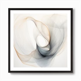 Abstract Organic Minimalist Gray Brown Splash In Muted Colors 8 Art Print