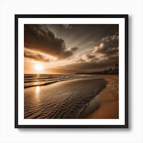 Sunset On The Beach 736 Art Print