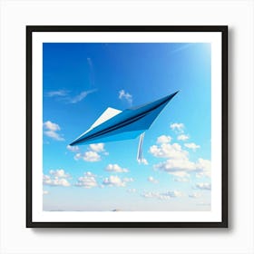 Paper Airplane In The Sky Art Print