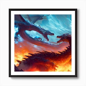 Two Dragons Fighting 14 Art Print