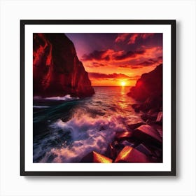 Sunset Over The Ocean 148 Art Print