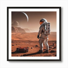 Astronaut On Mars 1 Art Print