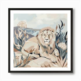 Big Lion Pastel Illustration 4 Art Print