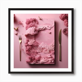 Pink Table Setting Art Print