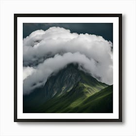 Clouds Over A Mountain Art Print