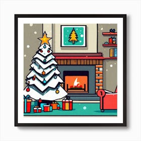 Christmas Tree In The Living Room 92 Art Print