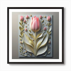 3d Tulips Art Print