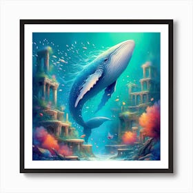 Whale In The Sea Art Print