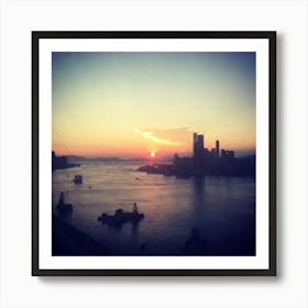 Summer Evening, Victoria Harbour, Hong Kong Art Print