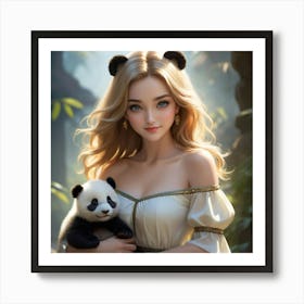 Panda Girl 7 Art Print