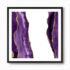 Purple & Gold Agate Texture 28 Art Print