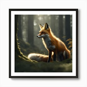 Red Fox In The Forest 54 Art Print